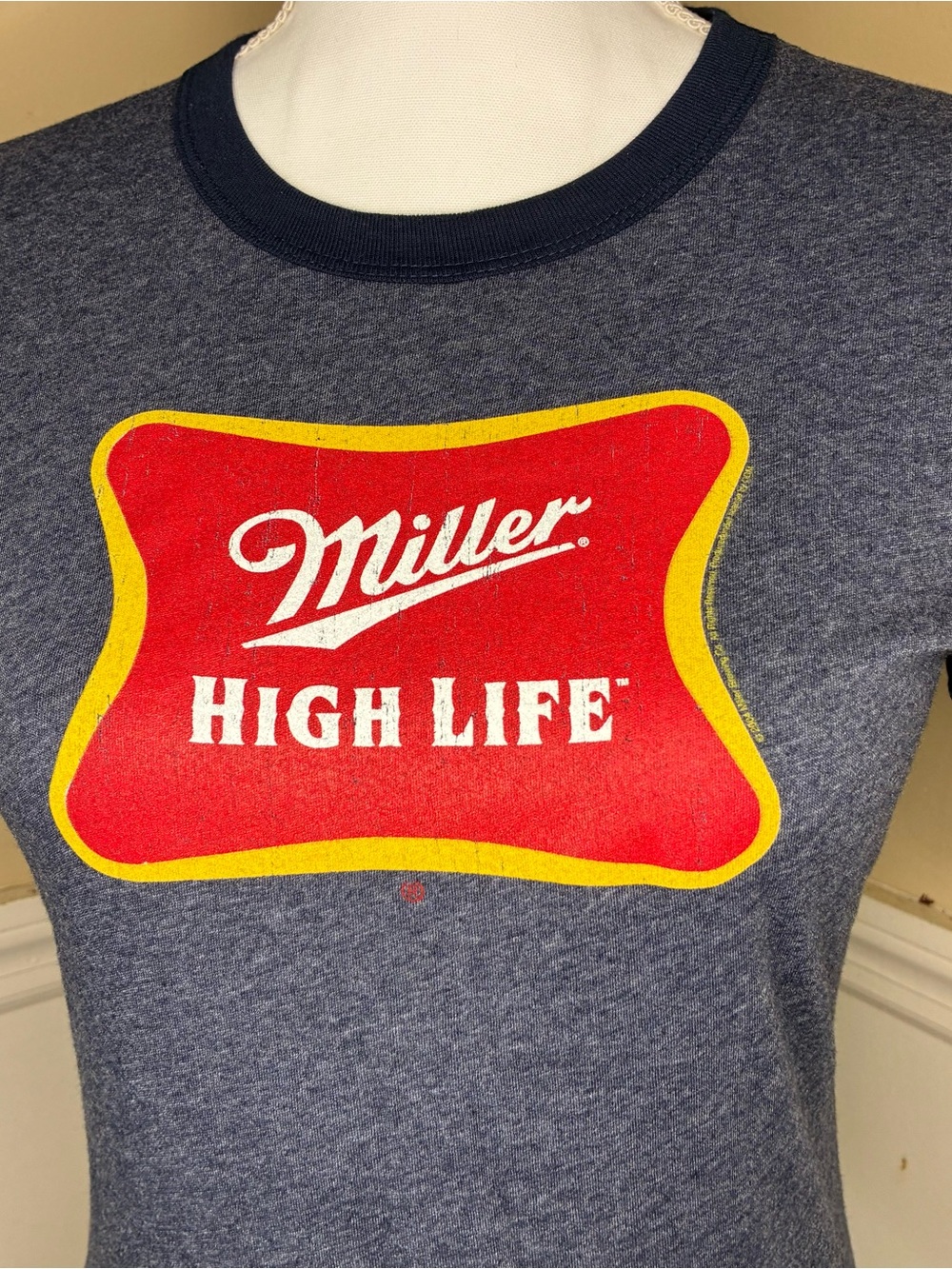 Y2K Miller High Life Vintage Baby Ringer Tee Size Small - Picture 3 of 6
